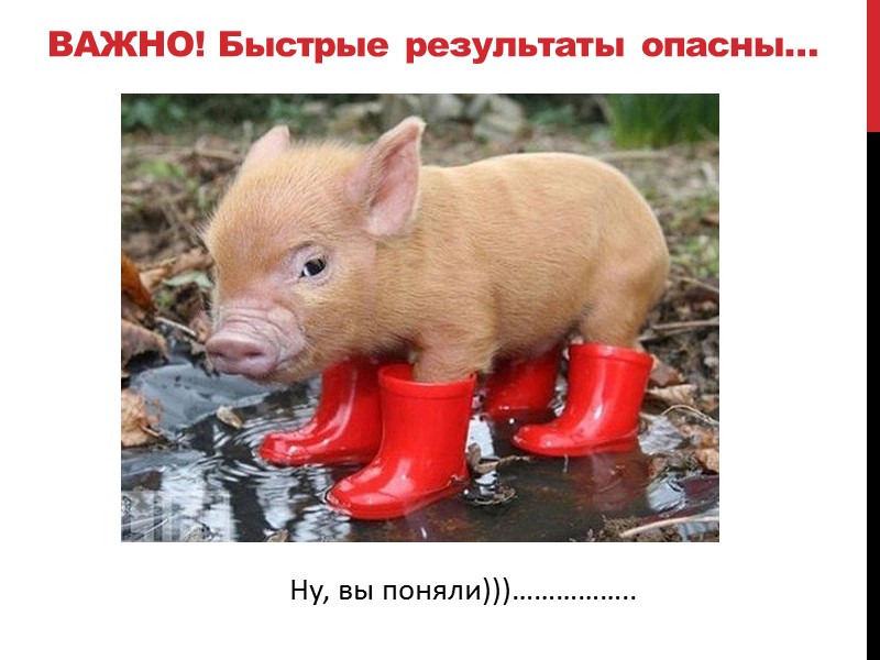 ВАЖНО! Быстрые результаты опасны… Ну, вы поняли)))……………..